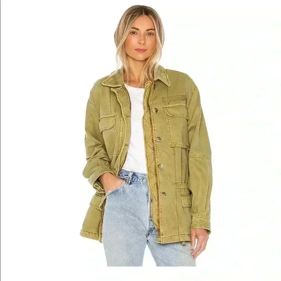 Free People The Day Green Military Jacket - Picture 1 of 5